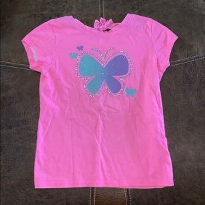 Girls short sleeve butterfly shirt